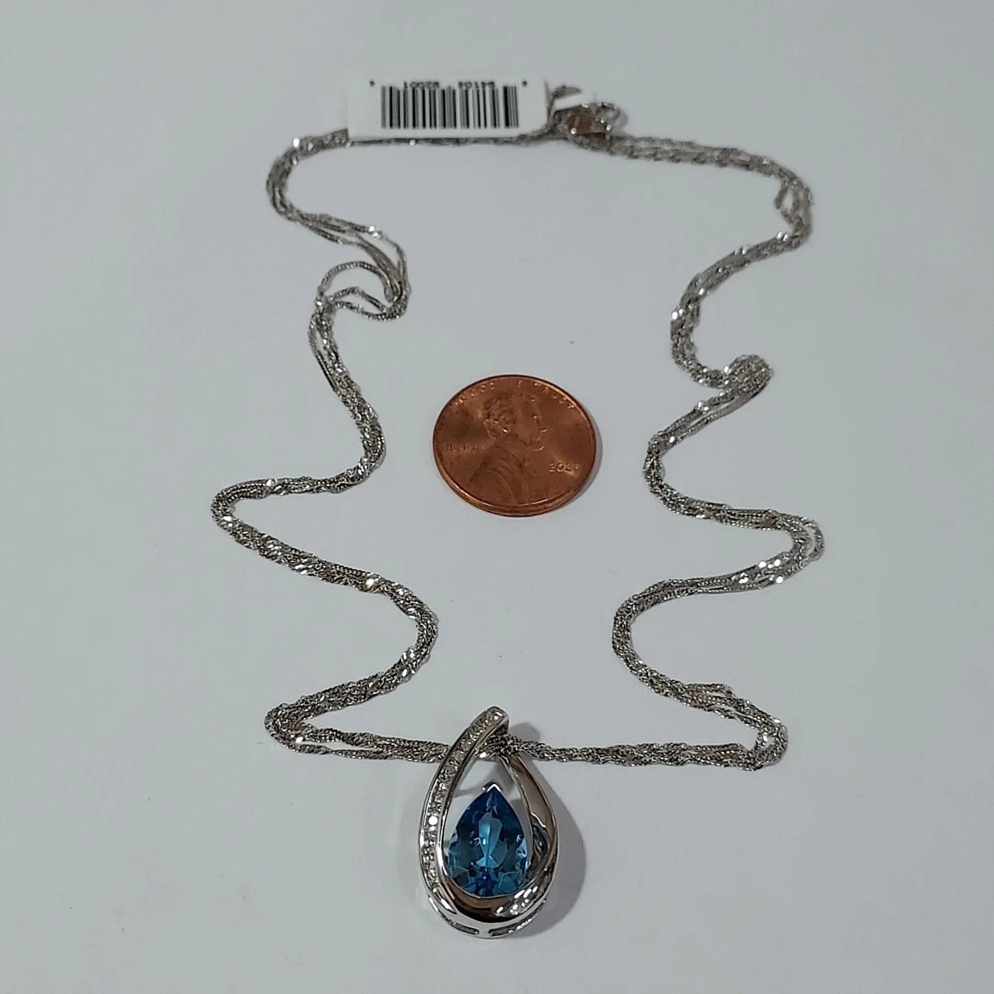 14K Gold Diamond & Topaz Necklace - Image 10