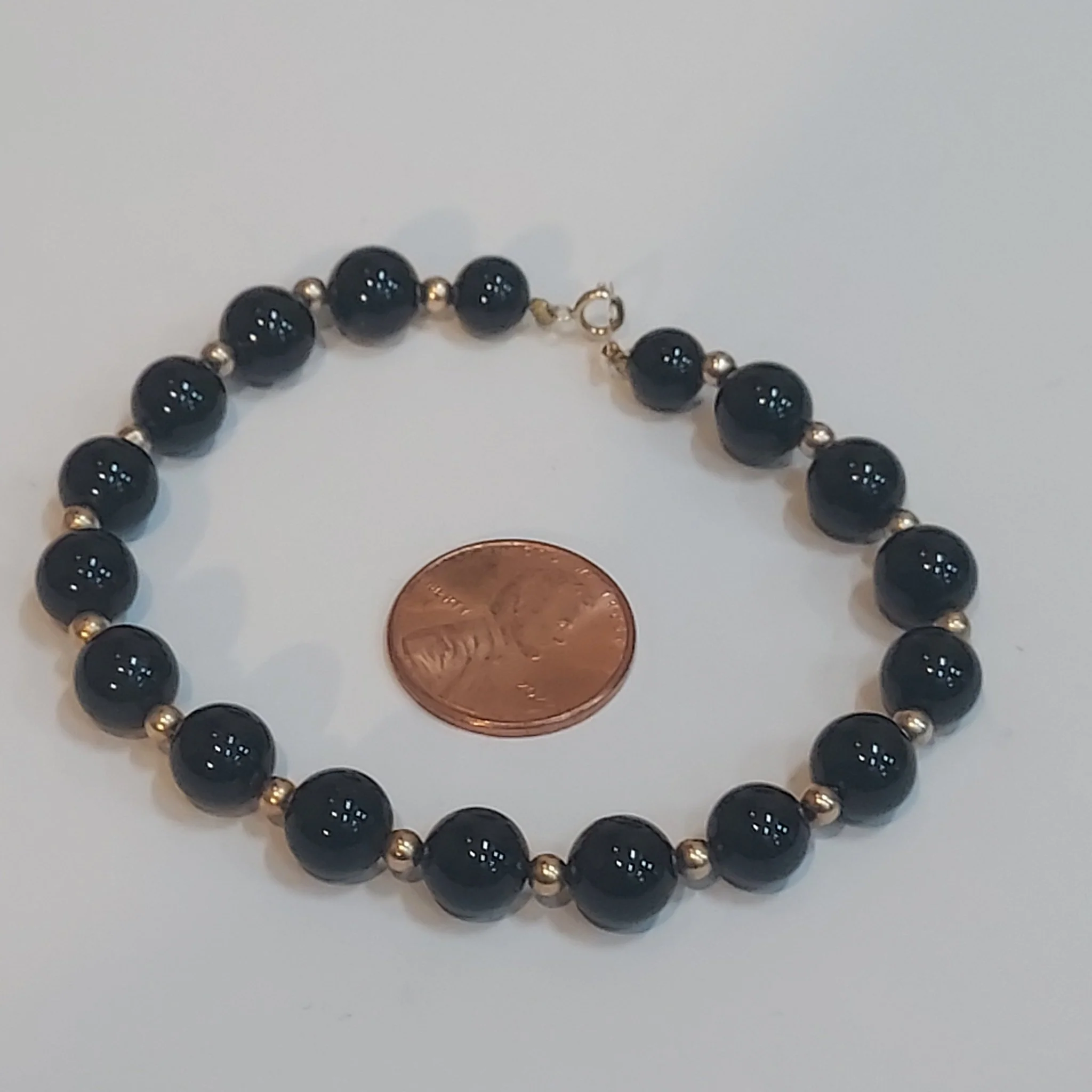 14K Gold & Onyx Bracelet - Image 6