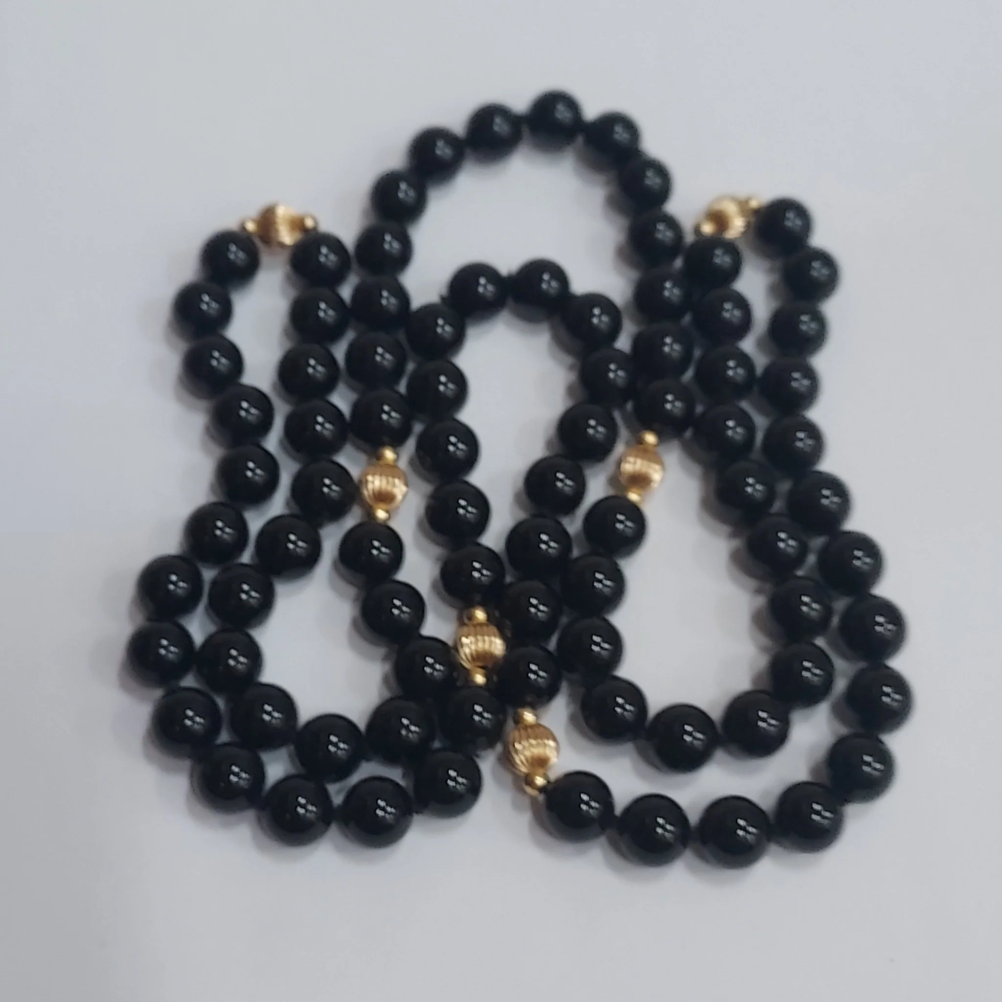 14K Gold & Onyx Necklace - Image 3