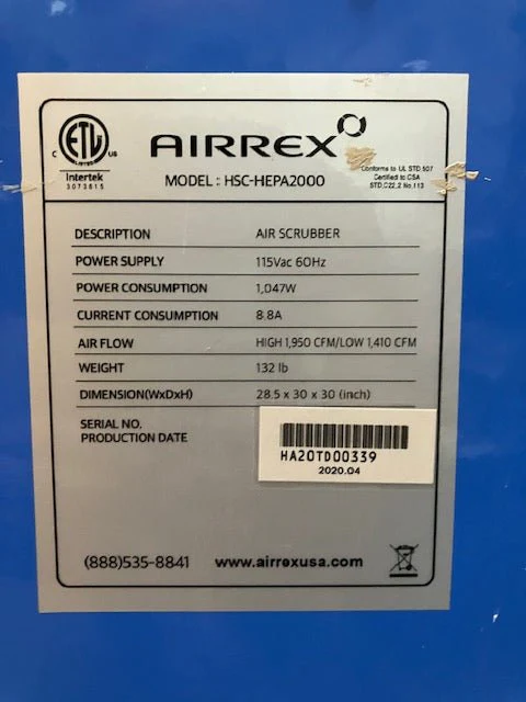 Airrex HEPA 2000 Air Filtration Unit - Image 3