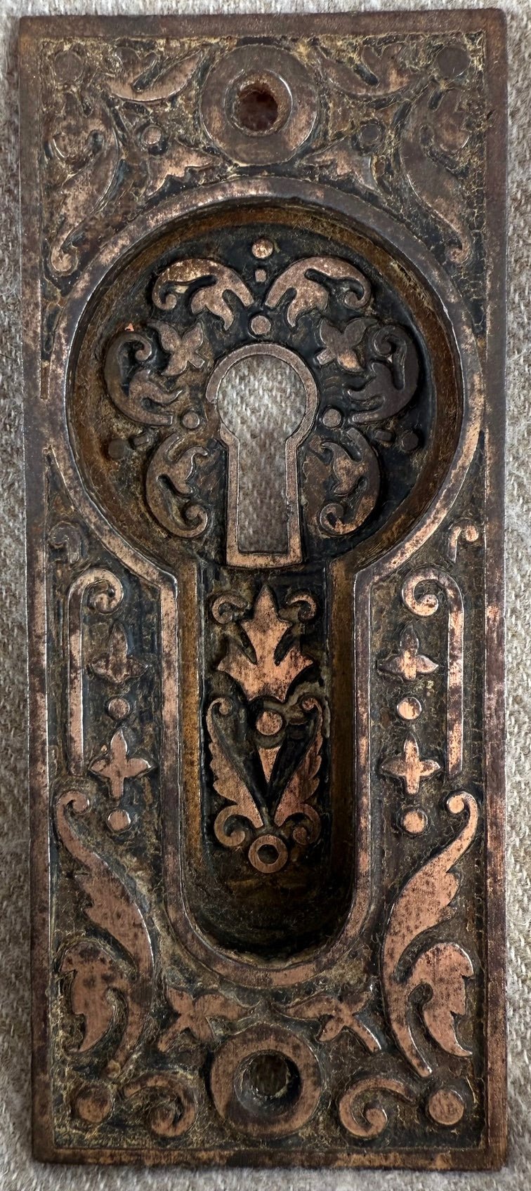 Antique Bronze Key Plates w/ Keyhole