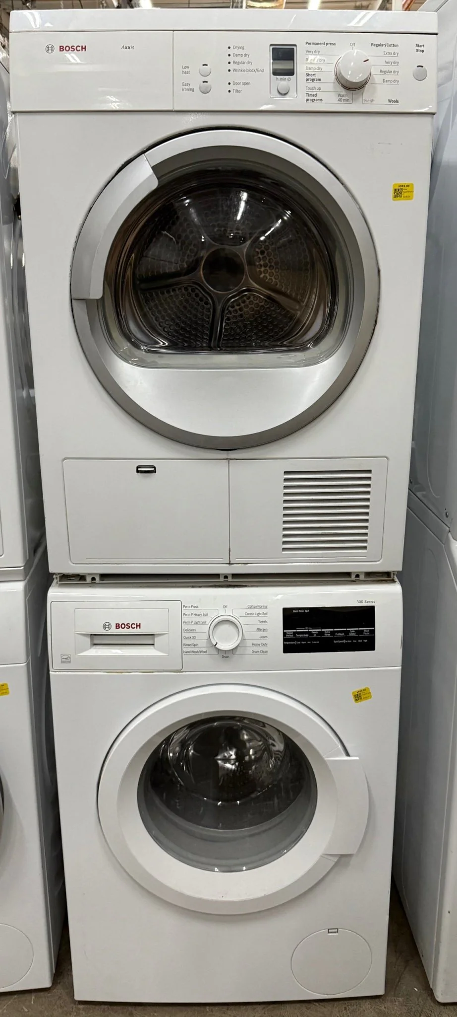 Bosch Axxis Dryer + 300 Series washer