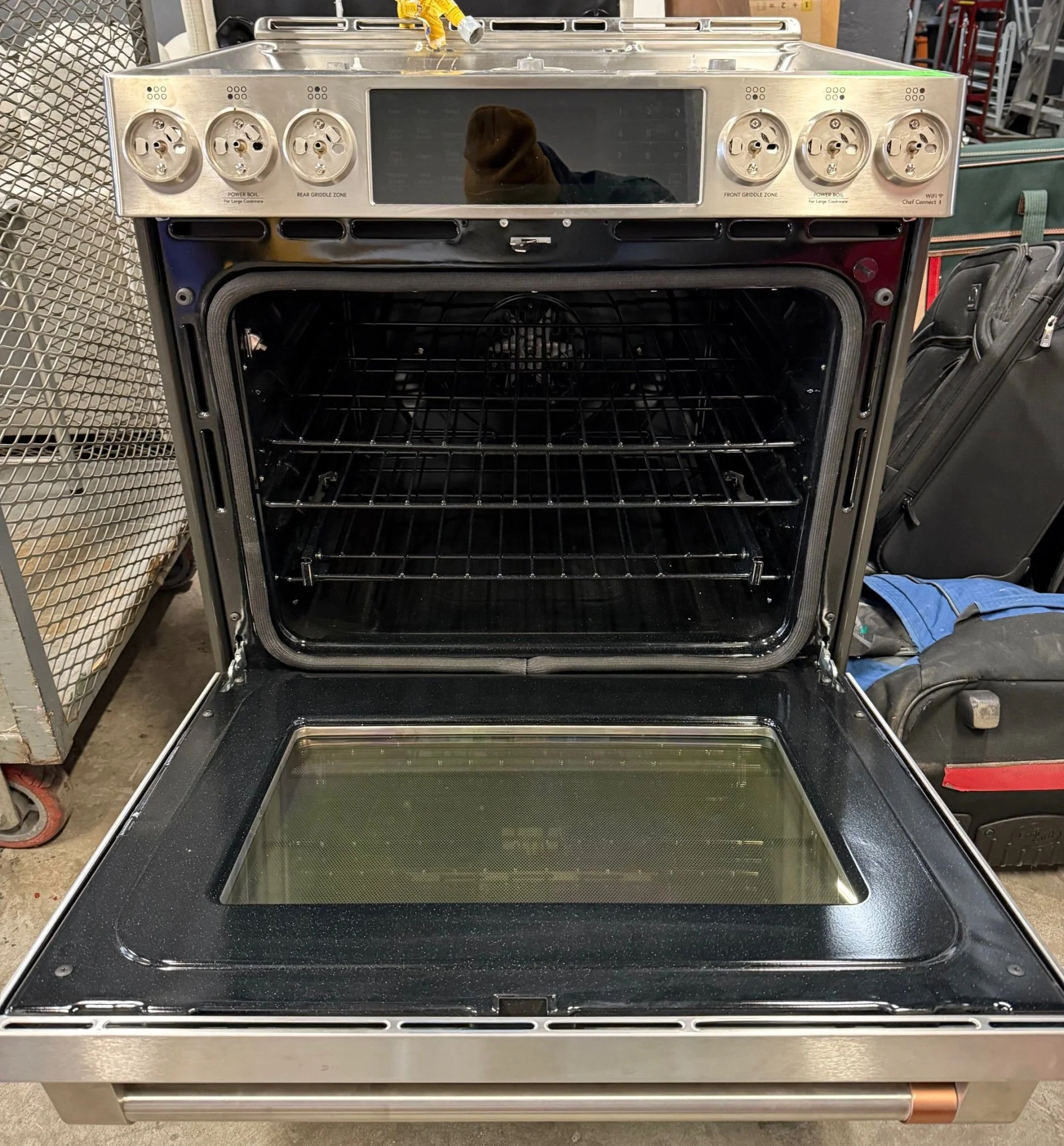 Café 30" Smart Slide-In, Front-Control, Dual-Fuel Range with Warming Drawer