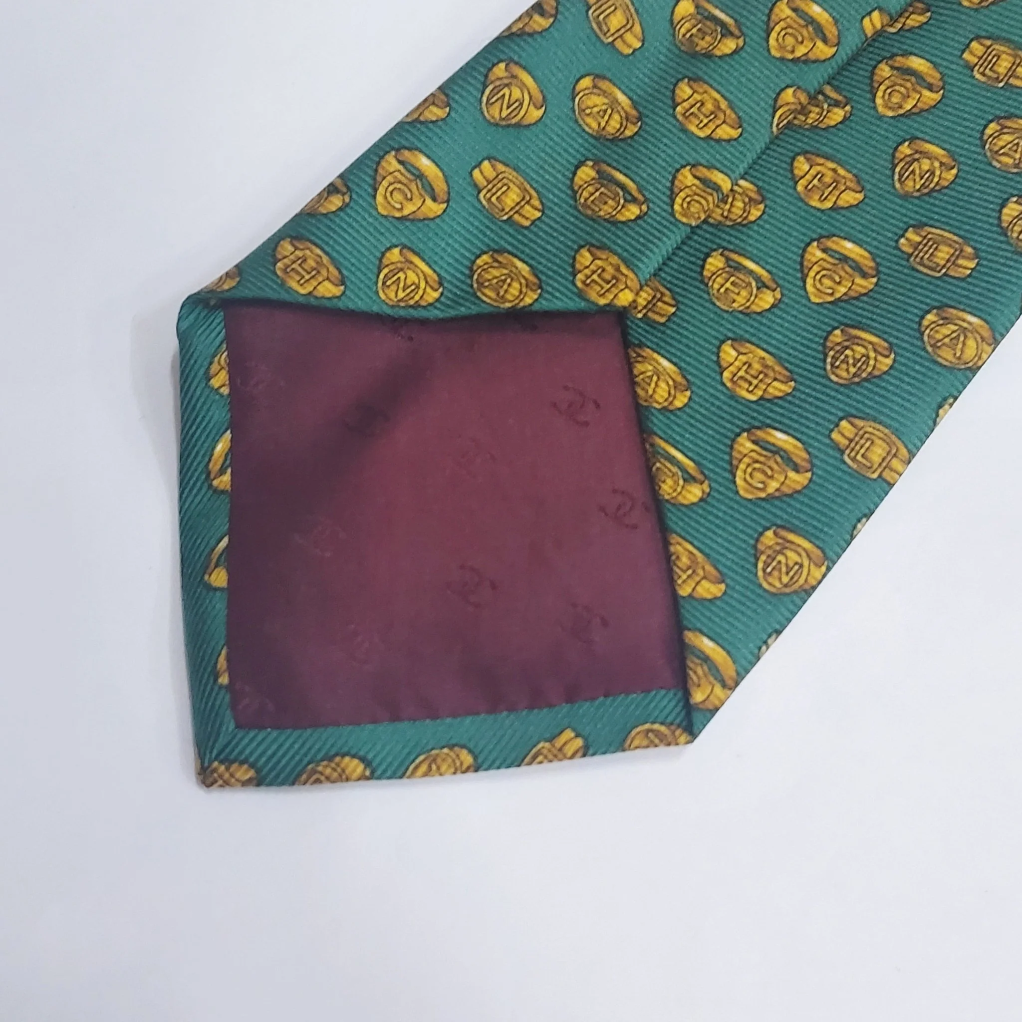 Chanel Green Silk Tie - Image 9