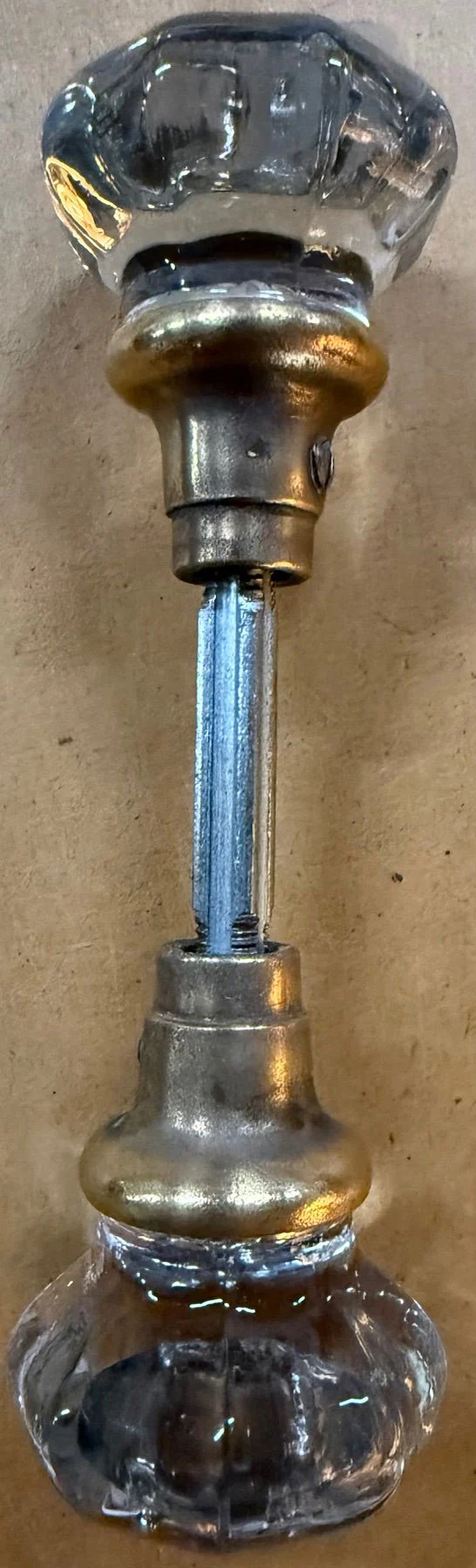 Glass w/ Brass Door Knob Set