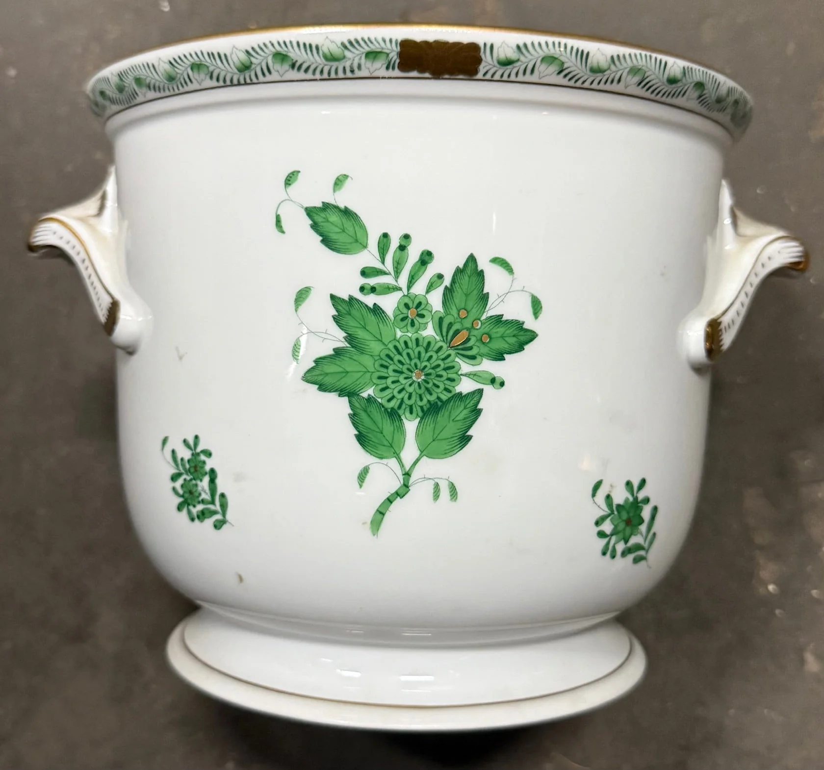 Herend Chinese Bouquet Green Cachepot