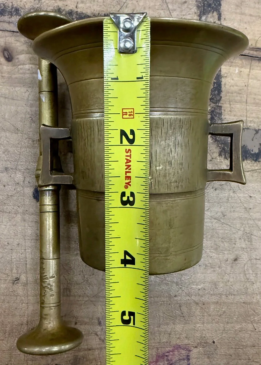 Solid Brass Mortar + Pestle 4” - Image 3