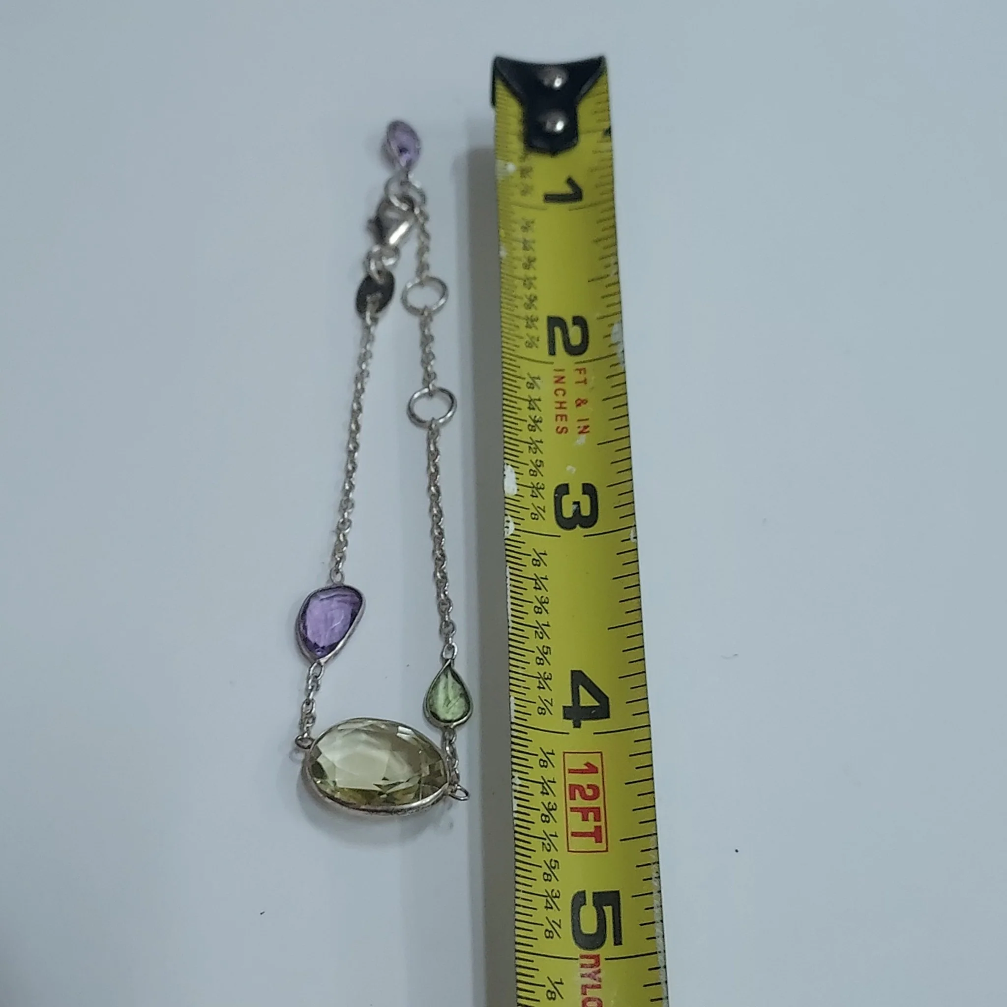 Sterling Silver & Stone Bracelet - Image 6