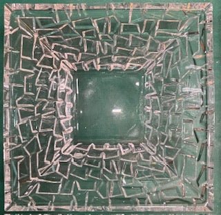 Tiffany Co signed Sierra Pattern Geometric Crystal square bowl 9" - Image 3