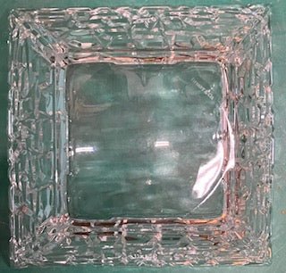 Tiffany Co signed Sierra Pattern Geometric Crystal square bowl 9" - Image 4