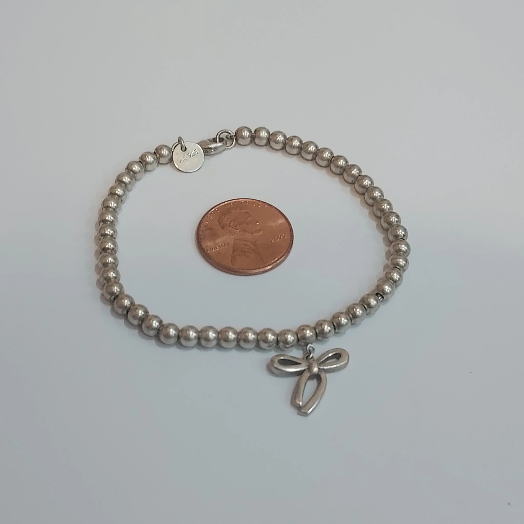 Tiffany & Co. Sterling Silver Bow Charm Bracelet - Image 6