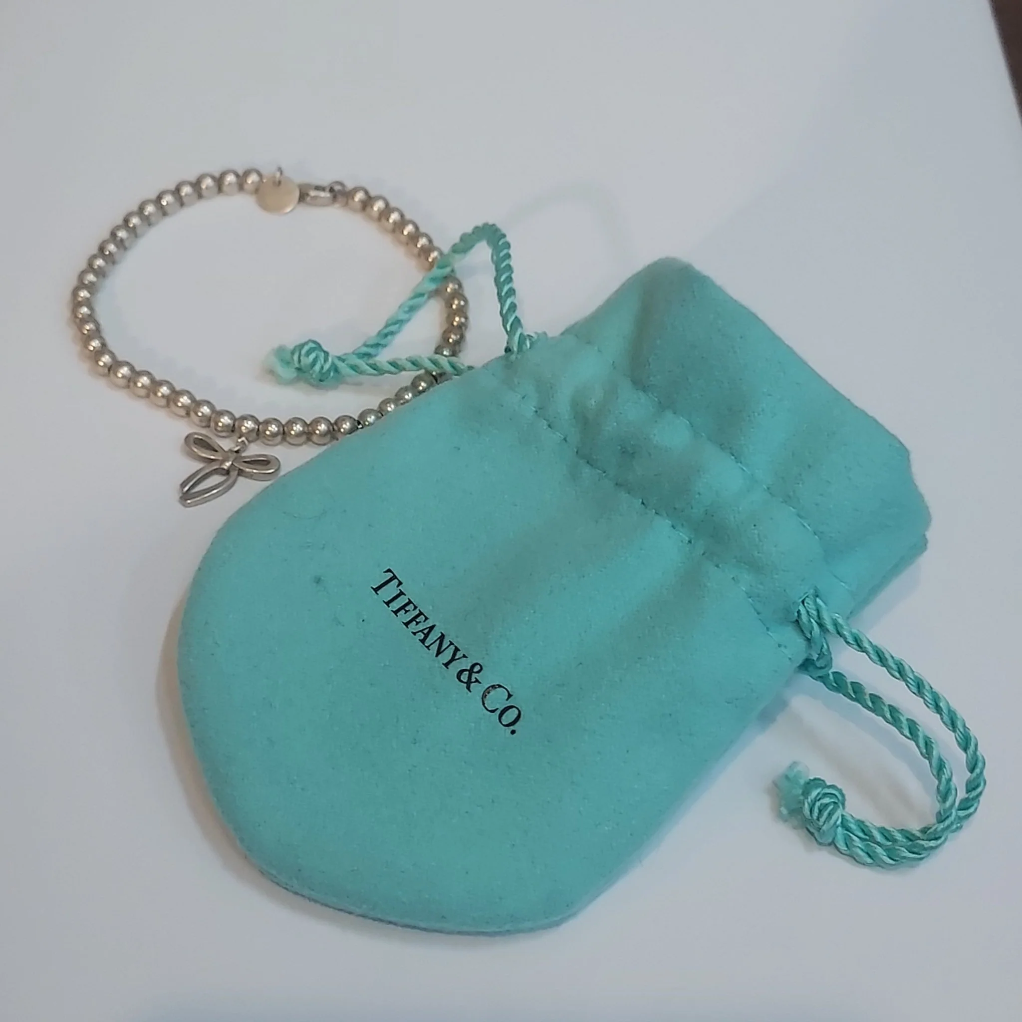 Tiffany & Co. Sterling Silver Bow Charm Bracelet - Image 7