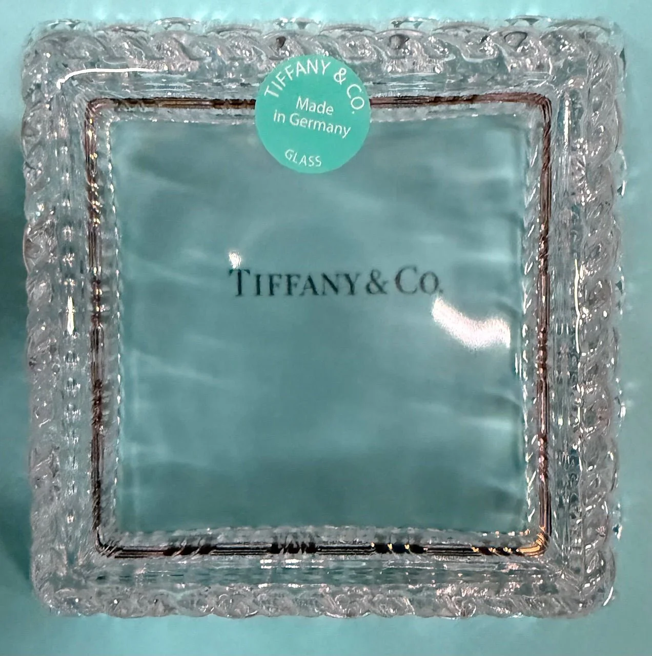 Tiffany & Co Woven Square 4" Crystal Glass - Image 3