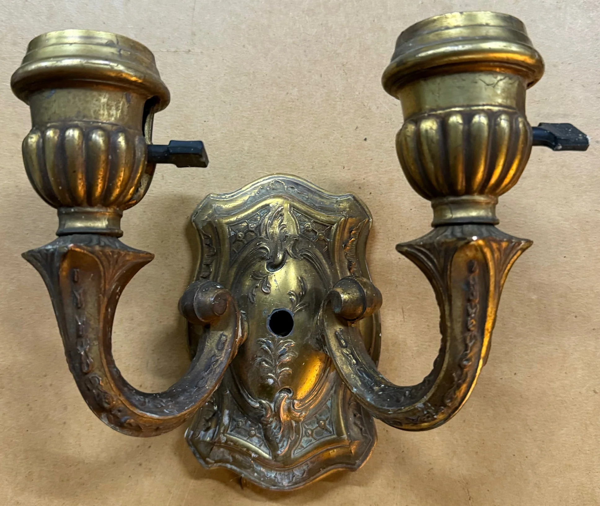 Vintage Cast Metal Wall Sconce