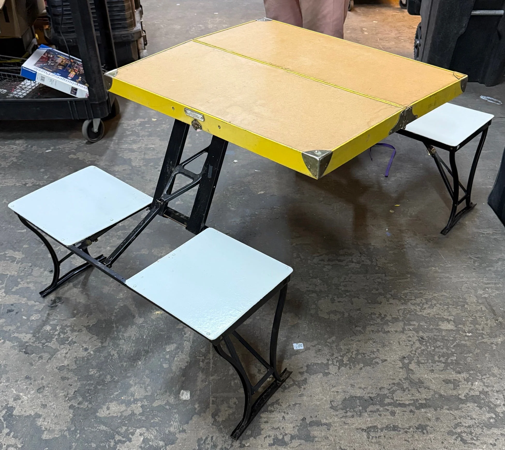 Vintage "Handy" Suitcase Folding Picnic Table & Chair Set Milwaukee Stamping Co.