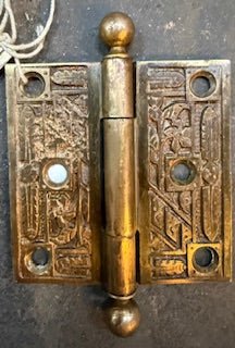 Vintage Ornate Brass Hinge Pair - Image 3